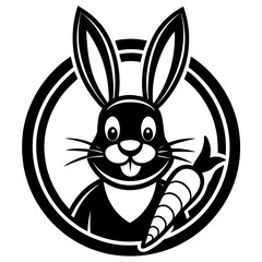 Adorable Bunny Holding a Carrot - Cute Vector Illustration, Cartoon, Clipart & Line Art, Cute bunny holding a carrot vector illustration, perfect for clipart, cartoons, and line art designs.