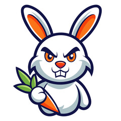  Adorable Bunny Holding a Carrot - Cute Vector Illustration, Cartoon, Clipart & Line Art, Cute bunny holding a carrot vector illustration, perfect for clipart, cartoons, and line art designs.