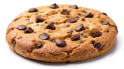 Chocolate Chip Cookie on White Background