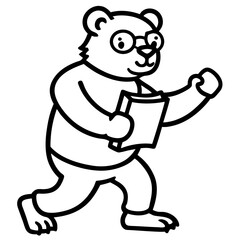  Fierce Bear Standing in Fighting Pose - Dynamic Vector Illustration & Clipart, Fierce bear standing on two legs in a fighting pose, perfect for vector clipart and line art designs.