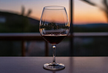 Elegant Red Wine Pour in a Big Glass