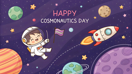 happy Joyful Celebration of Cosmonautics Day