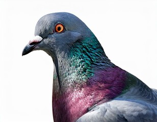 urban city pigeon isolated on white