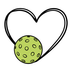 Pickleball Heart with Ball