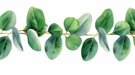 Delicate eucalyptus leaves create a charming border, perfect for enhancing wedding invites and greeting cards with a fresh touch.