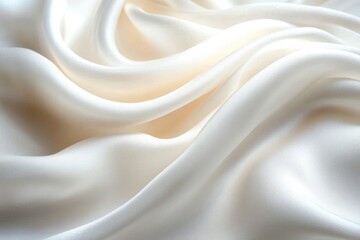 Obraz premium Soft White Silk Fabric Background with Elegant Flowing Satin Texture and Beautiful Blur Pattern