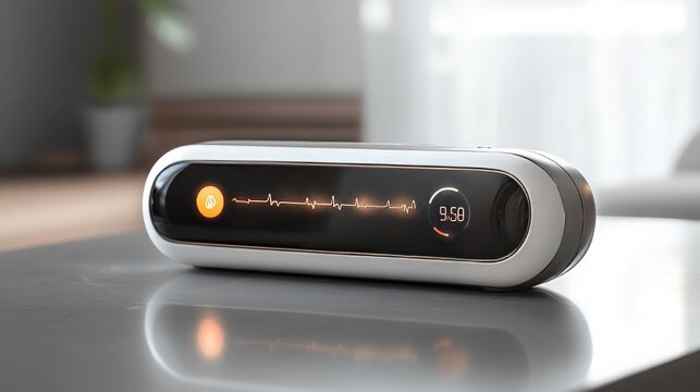 a sleek health monitor, healthcare technology, 16:9