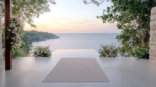 Cliffside Wedding Ceremony at Sunset - Powered by Adobe