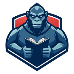 Gorilla Pounding Chest Vector Illustration – Cartoon, Clipart & Line Art Design, Powerful gorilla pounding its chest with a fierce expression – vector cartoon, clipart & line art.