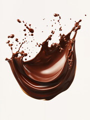 Chocolate splashes gracefully against a light background showcasing its rich texture and color in an artistic display