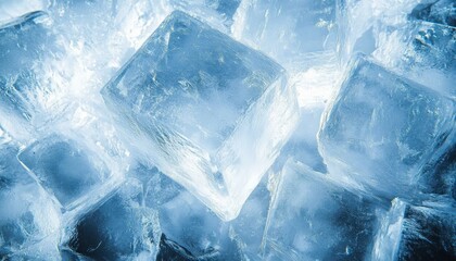 Obraz premium Close-up of Crystalline Ice Shards Textured Background