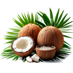 Coconut water clipart, simple cartoon style illustration, png transparent