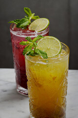 cocktail with lime and mint