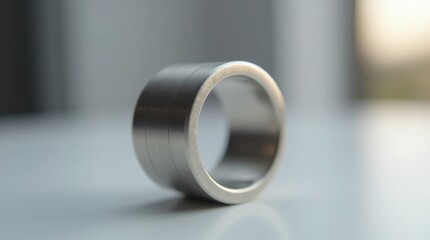 Brushed Metal Smart Ring with High-Quality Detail