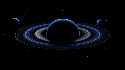 Saturn and Its Moons in Deep Space