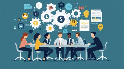 Business people having a meeting discussing business strategy and planning new ideas