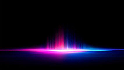 Abstract vibrant digital Speed background with glowing light streaks in Black Overlay Design 