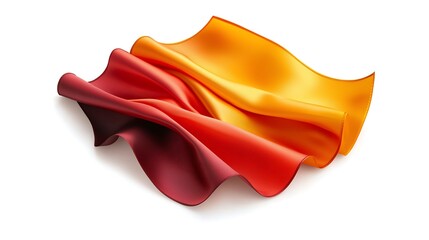 Elegant Draped Fabric in Orange Red Tones Artistic Presentation Background For Design and Creativity