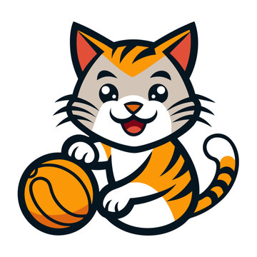 recommend clip art: Playful Tabby Cat with Yarn Ball - Vector Illustration, Cartoon, Clipart & Line Art, Playful tabby cat batting a yarn ball – vector, cartoon, clipart, and line art design for digital use.