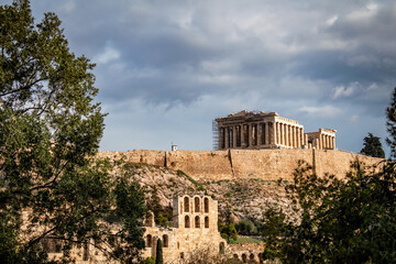 The Acropolis of Athens. One of the most famous ancient archaeological sites. A symbol of World...