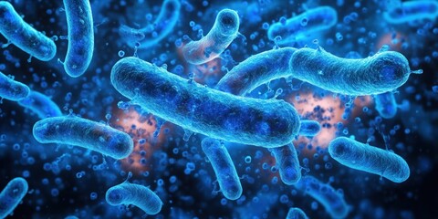 Surreal Bacteria in Microscopic View Watercolor Art for Health and Medicine