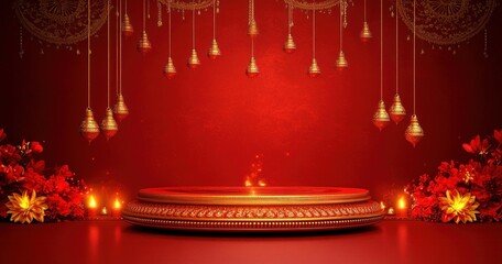 Festive Sale Background Design Luxury Golden Product Display Platform Showcase Stage