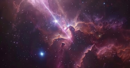 This breathtaking nebula showcases a tapestry of colors and swirling gases, illuminating the vast expanse of space filled with countless stars