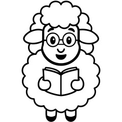 Cute Smiling Sheep Cartoon Vector Clipart Illustration, Cute smiling sheep cartoon vector clipart for digital downloads, prints, and graphic designs.