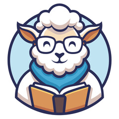 Cute Smiling Sheep Cartoon Vector Clipart Illustration, Cute smiling sheep cartoon vector clipart for digital downloads, prints, and graphic designs.