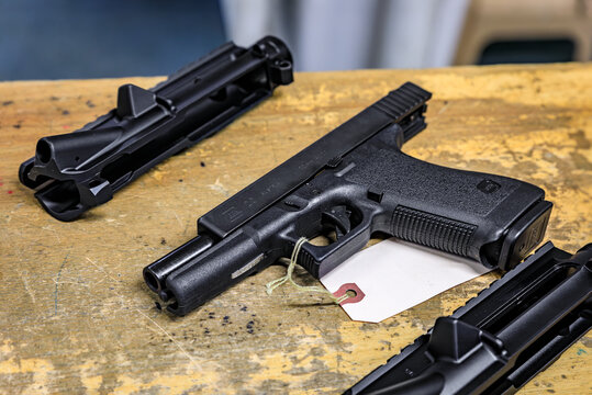 Glock 19X 9mm parabellum pistol FDE finish, a gun shop, Placerville California