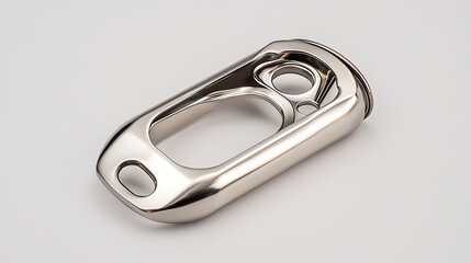 Metal Cover with Hole Patterns Shiny Industrial Component Object Metallic Surface Gleaming Finish Studio Shot