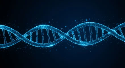 Dna Double Helix Structure Rendering in Blue Science or Medical Concept