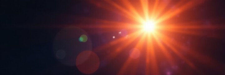 Obraz premium Bright lens flare, starburst effect, sun shining, starburst, colorful