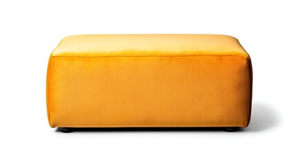 Rectangular Footstool in Yellowish Orange Color Tone Home Furnishing Item Simple Modern Style