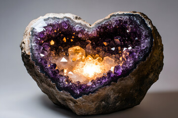 Enchanting Quartz Geode Displaying Stunning Crystalline Heart and Earthly Wonders
