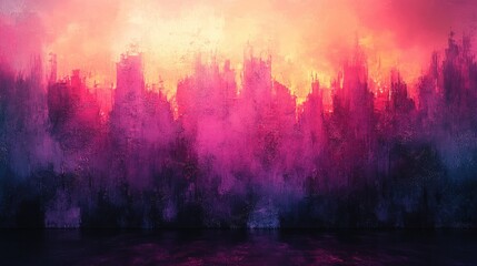 Abstract Digital Art Background in Purple Pink Gradient with Grunge Texture for Vintage Retro Film Aesthetic