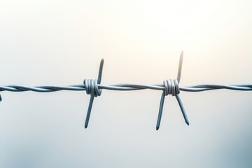 Wire fence with two barbed wire ends
