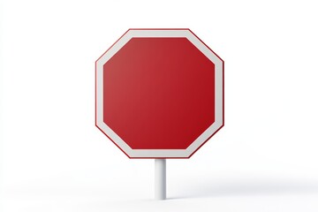Red octagon sign with a white border