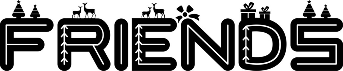 Friend Text Monogram With Black Color