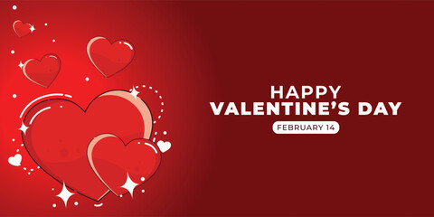 valentine's day banner with heart love shape concept. vector illustration. valentine's day theme. can be used for banner, background event, and social media activities  