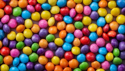 Obraz premium Close up of colorful candy for a background. Generated image