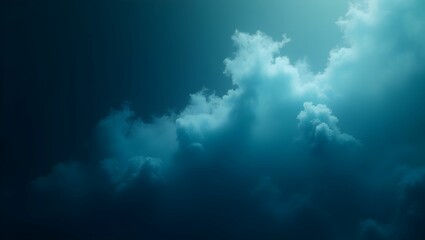 Icy Teal to Deep Ocean Blue Gradient with Glassy Mist Effect &ndash; Futuristic Underwater Ambiance