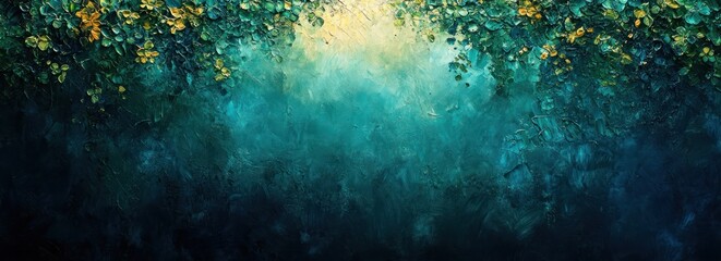 Obraz premium Vibrant Abstract Expressionist Green and Blue Painting with Dynamic Texture and Bold Brush Strokes