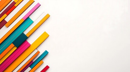 Fototapeta premium Vibrant Linear Geometric Composition with Dynamic Diagonal Lines and Colorful Abstract Design