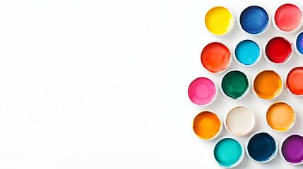 Vibrant Watercolor Paint Set Array on White Background Art Supply Palette Artistic Colors