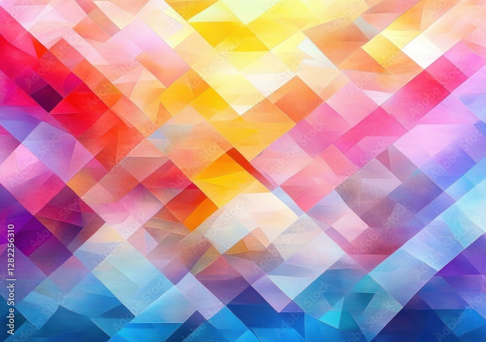 Leinwandbilder vibrant abstract mosaic background image with triangular shapes and pastel colors