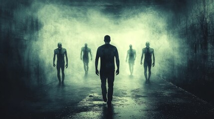 Fototapeta premium A man's journey through his dark night of the soul. 