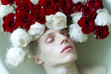 Valentine's day greeting from man or for man: dazzling vivid image of loving caucasian young guy. Commercial ad campaign pattern. Love confession. Modern relationship. Passionate man gaze.