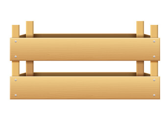 Wooden box for vegetables or fruits. Vector clipart isolated on white background.