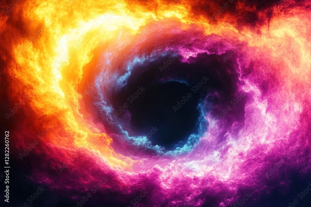 Aufkleber vibrant rainbow flame frame with intense colors and abstract design